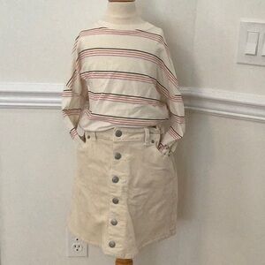 Target brands cream corduroy skirt with a long sleeve shirt girls size L 10/12